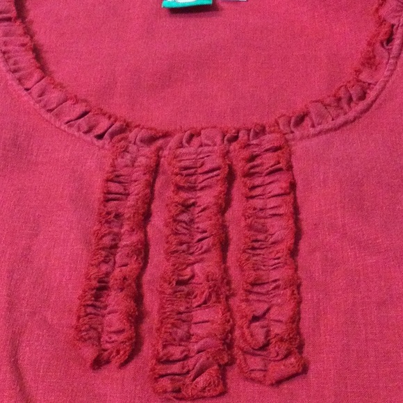 16 HEMP red linen top - Picture 9 of 16
